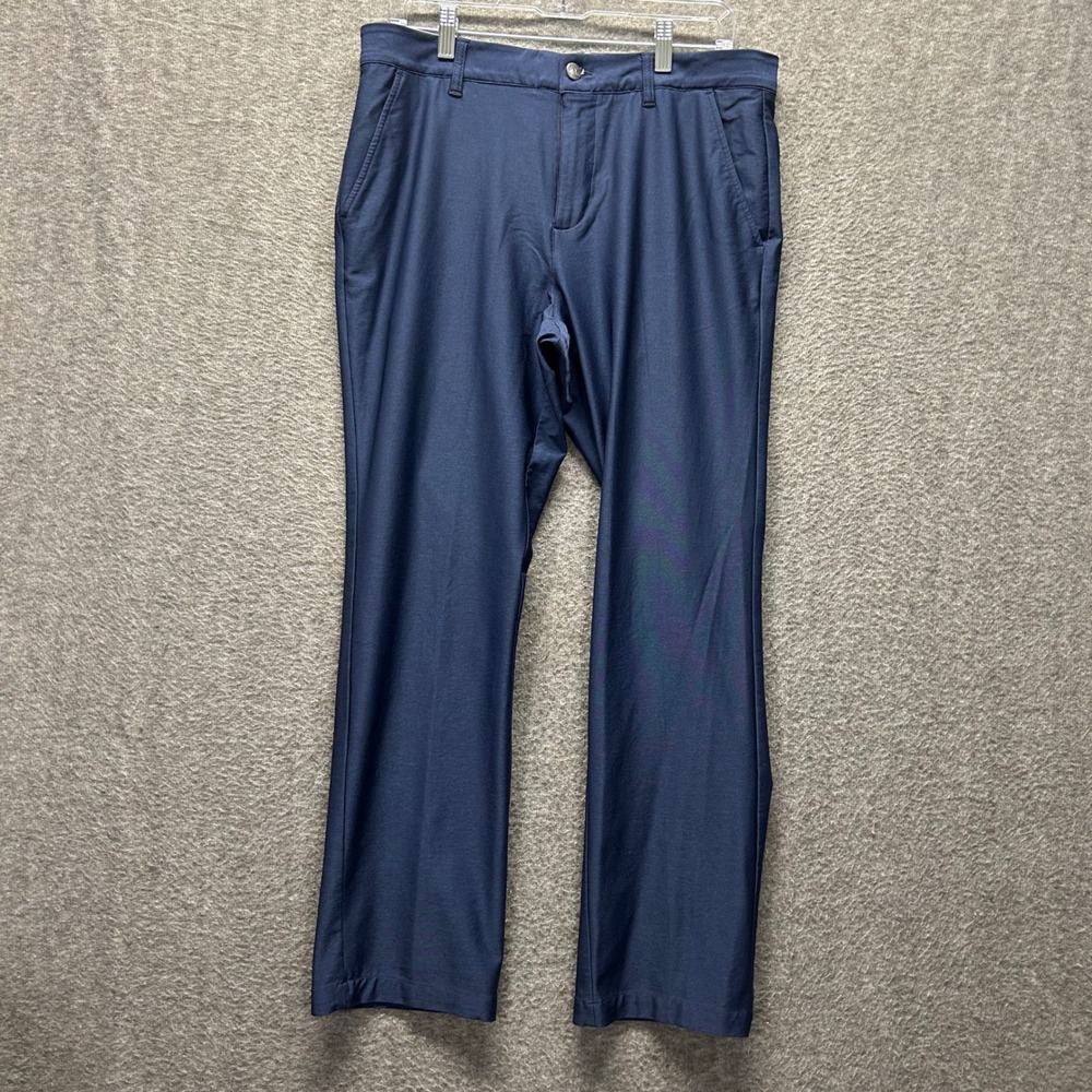 Adidas Mens Golf Pants Navy Blue Straight Leg Flat Front 32x30 RN88387 - Picture 2 of 9